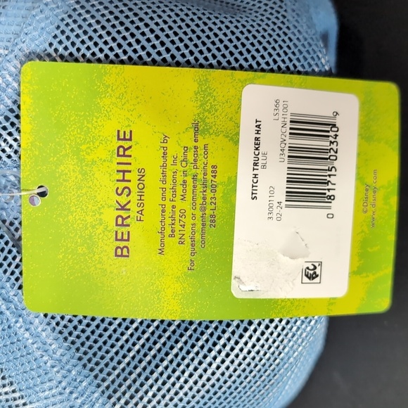 NWT, Berkshire Fashions,Disney Angel & Stitch Blue/White Girls Trucker Hat. - Picture 5 of 8